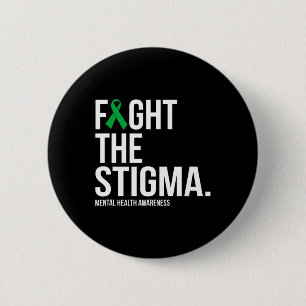 Badge Rond 5 Cm La Stigma Green Ribbon santé mentale