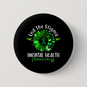 Badge Rond 5 Cm La Stigma Sensibilisation à la santé mentale Ruban