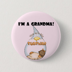 Badge Rond 5 Cm La Sunshine-African American Girl de grand-mère