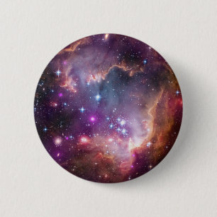 Badge Rond 5 Cm La supernova rose d'univers de nébuleuse de
