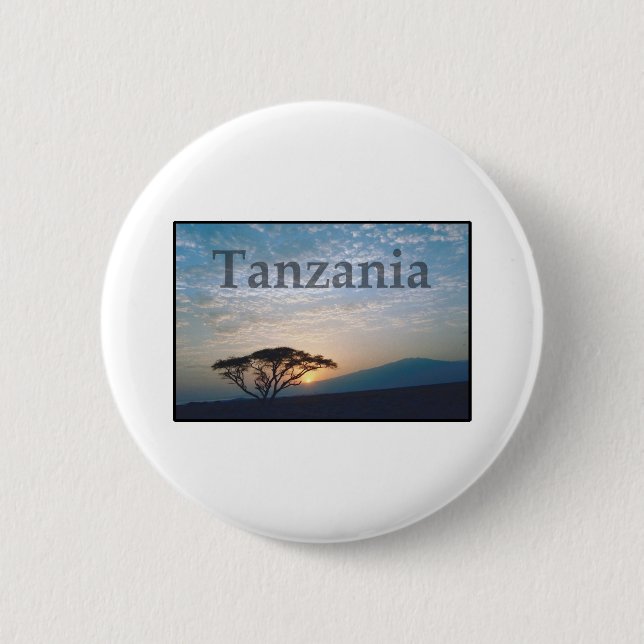 Badge Rond 5 Cm La Tanzanie (Devant)