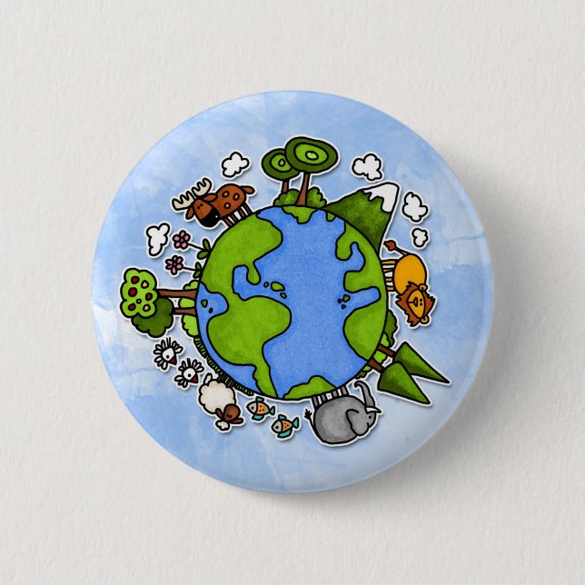 Badge Rond 5 Cm la terre (Devant)