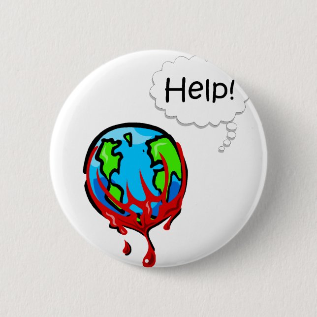 Badge Rond 5 Cm La terre 2 de saignement (Devant)