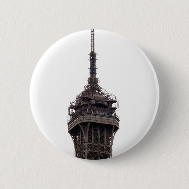 Badge Rond 5 Cm La Tour Eiffel de Paris (Devant)