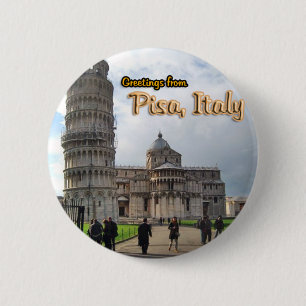 Badge Rond 5 Cm La tour penchée de Pise, Italie