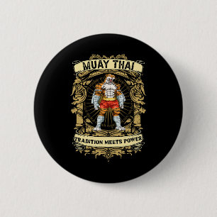 Badge Rond 5 Cm La tradition rencontre la puissance - Kickboxing e