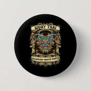 Badge Rond 5 Cm La tradition rencontre la puissance - Kickboxing e