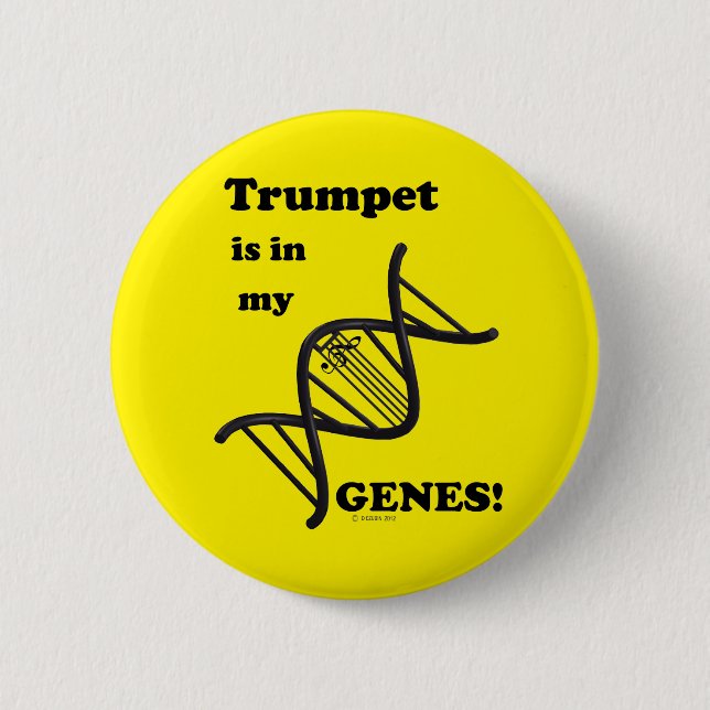 Badge Rond 5 Cm La trompette est dans mes gènes (Devant)