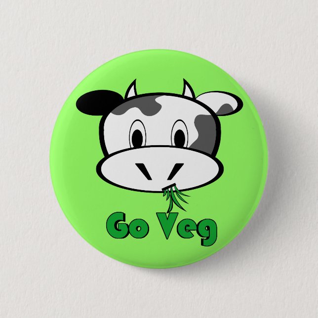 Badge Rond 5 Cm La vache vont Veg (Devant)