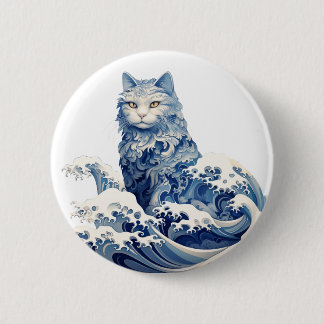 Badge Rond 5 Cm La Vague De Chat Au Large De Kanagawa