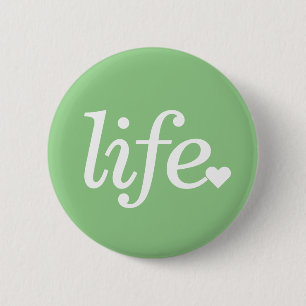 Badge Rond 5 Cm La vie dans vert clair