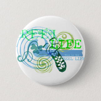 Badge Rond 5 Cm La vie de bobine dans le bleu