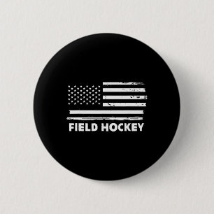 Badge Rond 5 Cm La vie de hockey sur gazon Drapeau américain Desig