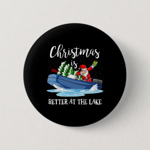Badge Rond 5 Cm La vie de Noël est meilleure au lac Amateur de bat