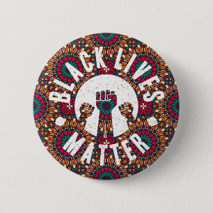 Badge Rond 5 Cm la vie des noirs compte pour les motifs africains