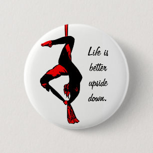 Badge Rond 5 Cm La vie est bouton mieux à l'envers