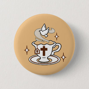 Badge Rond 5 Cm La vie est douce avec Jésus - Christian Faith Tea