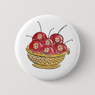 Badge Rond 5 Cm La vie est juste un bol de cerises