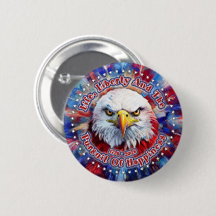 Badge Rond 5 Cm La vie, la liberté et la poursuite de Red Eagle Fi