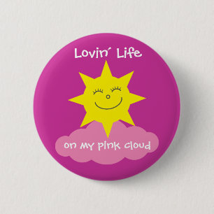 Badge Rond 5 Cm La vie mignonne de Lovin sur ma récupération rose