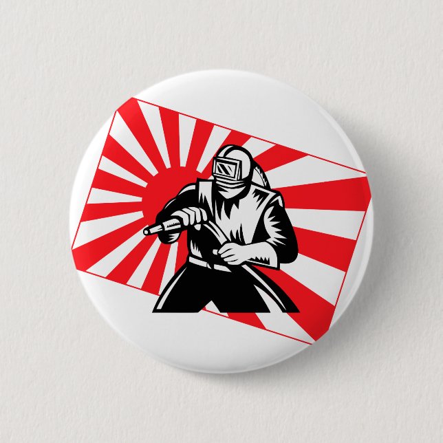 Badge Rond 5 Cm La vieille sableuse de Tokyo (Devant)