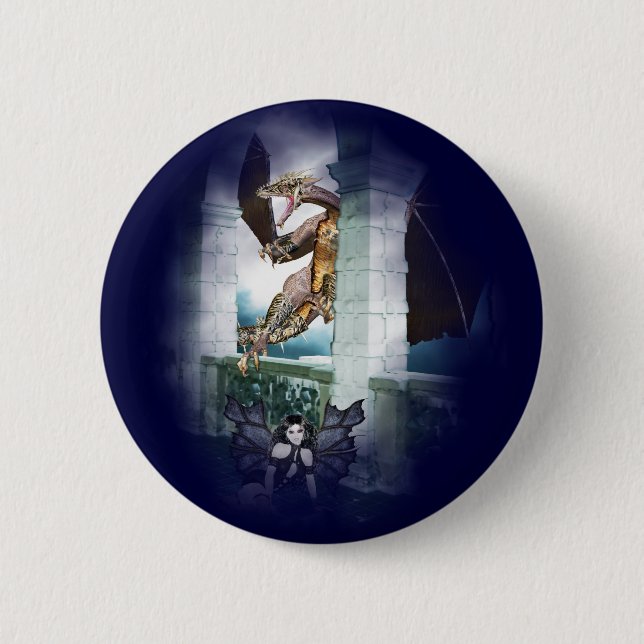 Badge Rond 5 Cm La Vignette du Dragon (Devant)