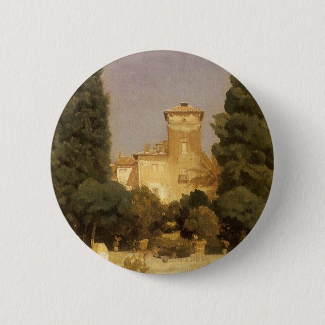 Badge Rond 5 Cm La Villa Malte, Rome par Lord Frederic Leighton (Devant)