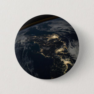 Badge Rond 5 Cm La Ville Éclairait Le Japon La Nuit.