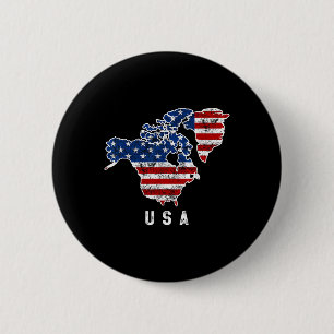Badge Rond 5 Cm La vision drôle de Trump de la carte des États-Uni