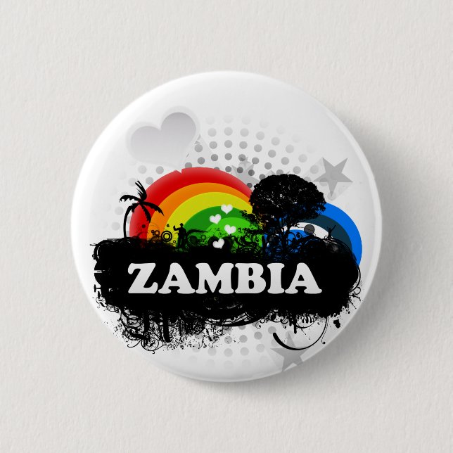 Badge Rond 5 Cm La Zambie fruitée mignonne (Devant)