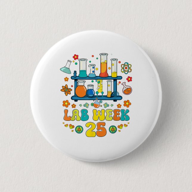 Badge Rond 5 Cm Lab Scientist Lab Week 2025 Mystery Machine De Dia (Devant)