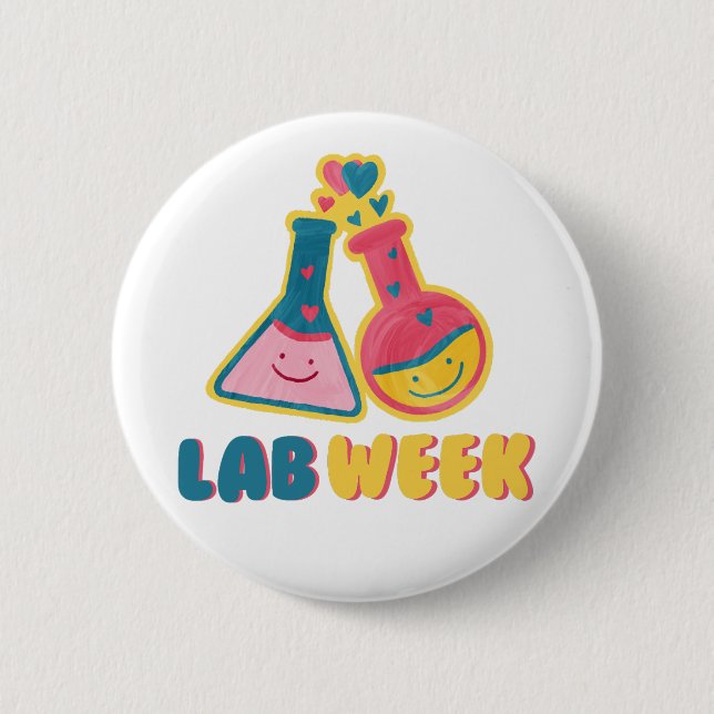 Badge Rond 5 Cm Lab Week 2024 Médicale Lab Tech (Devant)