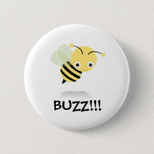 Badge Rond 5 Cm L'abeille vont bourdonnement