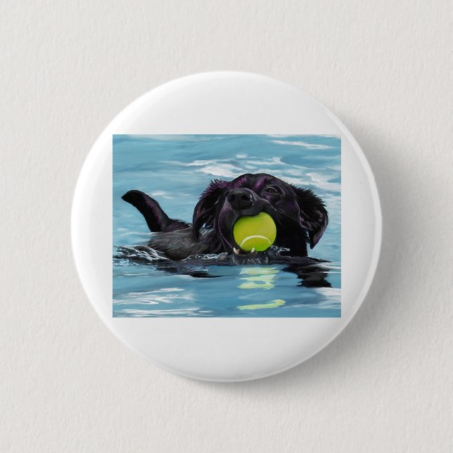 Badge Rond 5 Cm Laboratoire noir de natation (Devant)