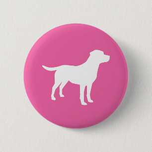 Badge Rond 5 Cm Labrador Chien Baby shower Girl Lab Rose