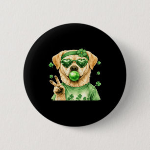 Badge Rond 5 Cm Labrador drôle chance jour de la st patrick trèfle