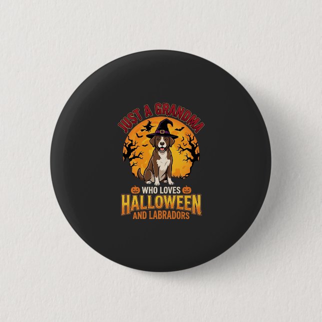 Badge Rond 5 Cm Labrador Halloween Grand-mère Conception de chien_ (Devant)