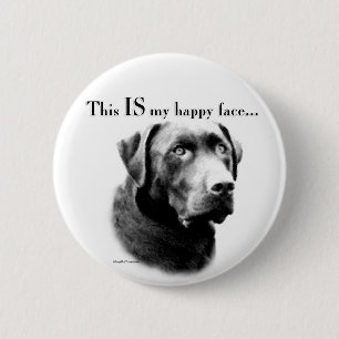 Badge Rond 5 Cm Labrador Joyeux visage