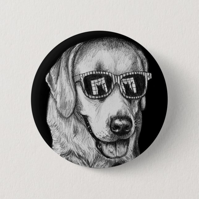 Badge Rond 5 Cm Labrador retriever aux nuances avec la réflexion (Devant)