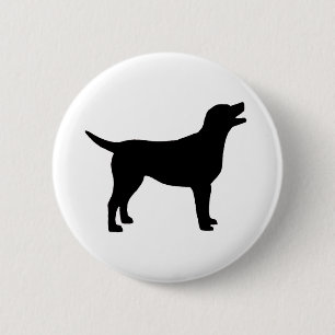 Badge Rond 5 Cm Labrador retriever (dans le noir)