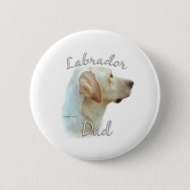 Badge Rond 5 Cm Labrador Retriever (jaune) Papa 2 (Devant)