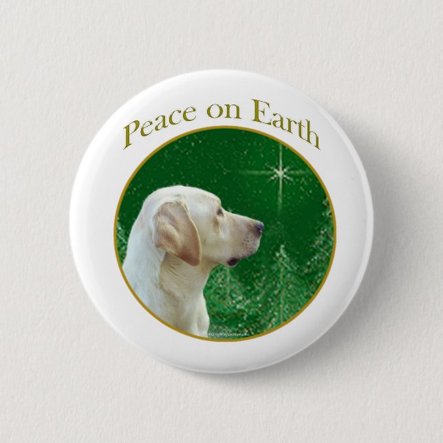 Badge Rond 5 Cm Labrador Retriever (jaune) Peace (Devant)