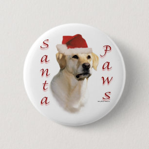 Badge Rond 5 Cm Labrador Retriever (jaune) Père Noël Paws