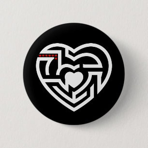 Badge Rond 5 Cm labyrinthe d'amour