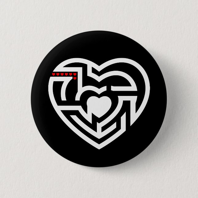 Badge Rond 5 Cm labyrinthe d'amour (Devant)