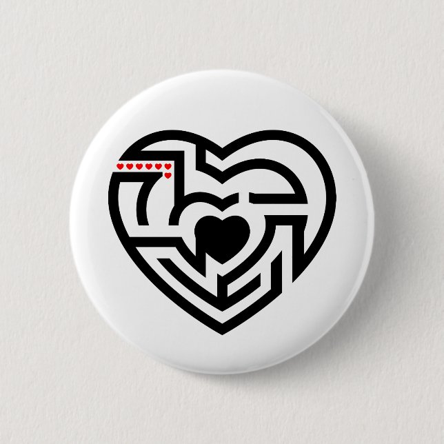 Badge Rond 5 Cm labyrinthe d'amour (Devant)