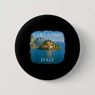 Badge Rond 5 Cm Lac de Côme Italie Vacances Bellagio Eté Italien L