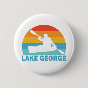 Badge Rond 5 Cm Lac George New York Kayak