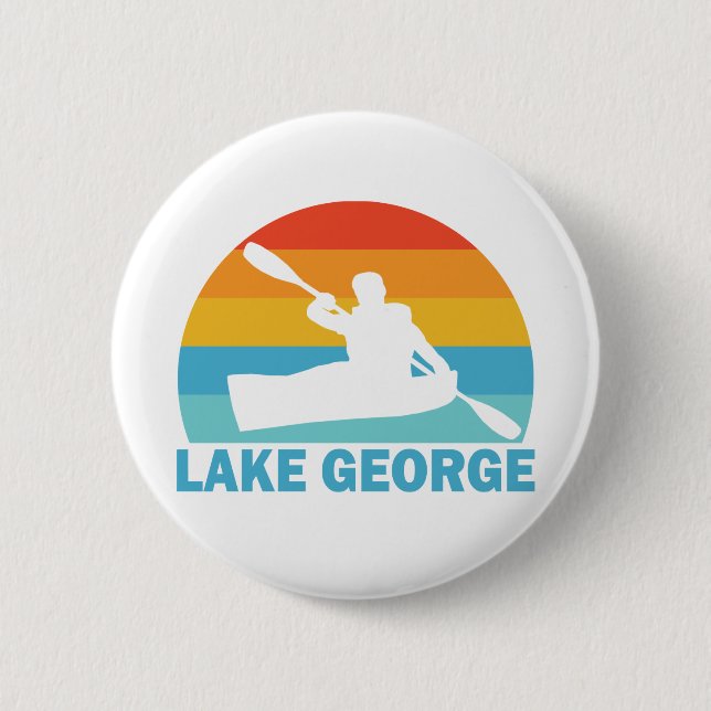 Badge Rond 5 Cm Lac George New York Kayak (Devant)