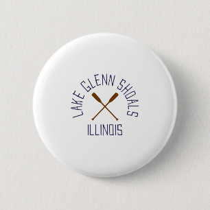 Badge Rond 5 Cm Lac Glenn Shoals Illinois Extérieur Vintage